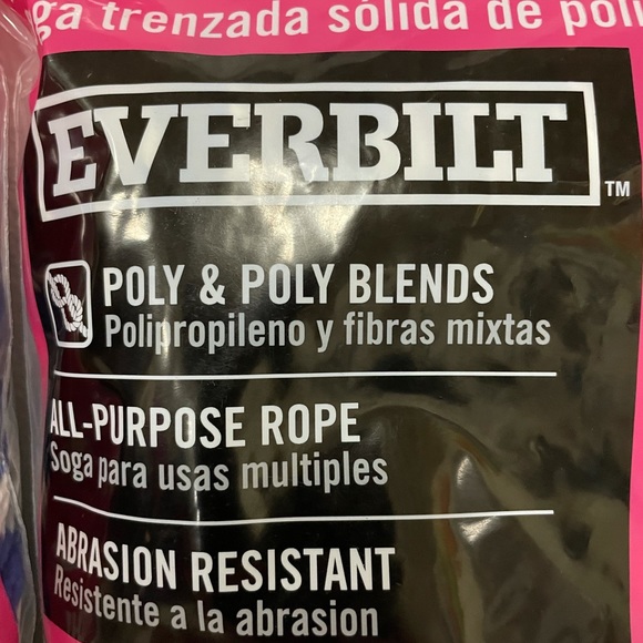 3 - 3/8 Inch X 50 Feet Solid Braid Polypropylene Rope - 139 Pound Load Limit - Picture 4 of 6